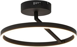 QAZQA Lampada da soffitto anello - Design - Acciaio,Plastico - Nero - Tondo (non sostituibile) LED Max. 1 x 20 Watt