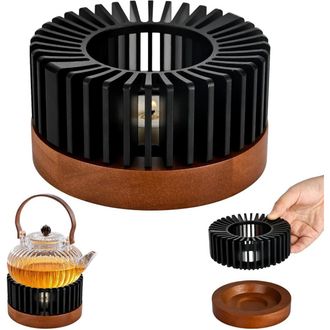 OEM Calentador Para Tetera - Placa De Aluminio Con Base De Madera - Dise&ntilde;o Hueco Aislado - Para Mantener T&eacute; Leche Caf&eacute; Y Comida Calientes - 1 Unidad