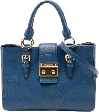 Miu Miu Pre-owned Handbags, female, Blue, Size: ONE SIZE Pre-owned Satchel