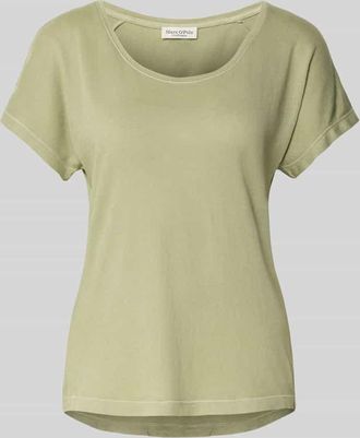 Marc O'Polo Relaxed Fit T-Shirt aus Baumwoll-Viskose-Mix in Lind, Größe XXL
