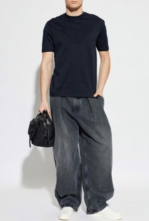 Emporio Armani T-shirt With Logo, Mens, Navy Blue