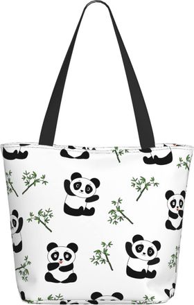 AOOEDM Cute Cartoon Pandas Bamboo Pattern Ladies Shopping Bag 13x11x7in.The Perfect ValentineS Day Gift.It Is The Best ValentineS Day Gift For Mom, Daughter,