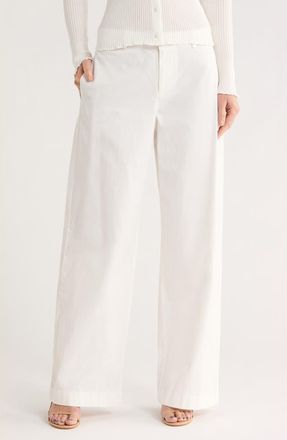 Vince Washed Cotton Wide Leg Pants in Off White at Nordstrom Rack, Size 10