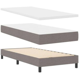 vidaXL Box Spring Bed with Mattress with Mattress Taupe 200 x 200 cm vidaXL