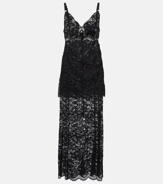 Paco Rabanne Abito lungo in pizzo