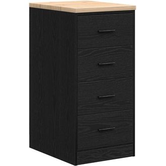 vidaXL Vidaxl - Garage Storage Cabinet Black 40x51x85 cm Solid Wood Pine