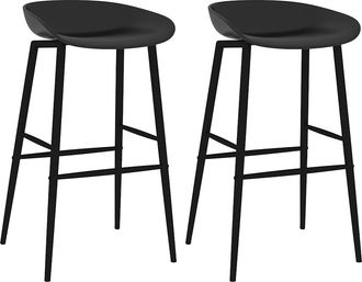 vidaXL Taburetes De Cocina 2 Unidades Negro Vidaxl