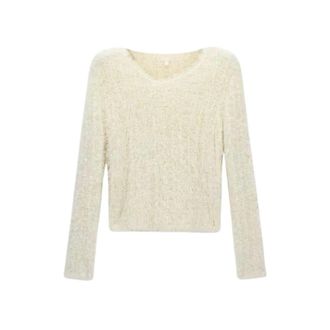 Guess Ronde hals gebreid - Dames - Ronde hals truien - Wit - S - Polyester - Truien & Vesten