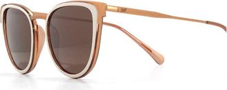Sunski Womens Catalina Cats Eye Sunglasses In Ivory Amber