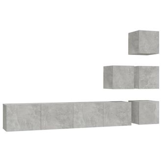 vidaXL Mueble De Pared De Tv Madera Contrachapada Gris Hormig&oacute;n Vidaxl
