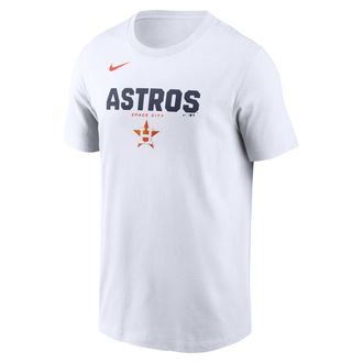 Nike Houston Astros Bold Team Name Nike Mens MLB T-Shirt in White | N19910AHUS-D31