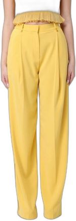 Elisabetta Franchi Pantaloni ampi in cr&ecirc;pe - - Trousers - Donna - Giallo - S