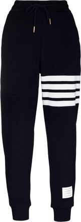Thom Browne 4-Bar drawstring track pants - women - Cashmere/Wool - 42 - Blue