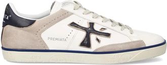 Premiata Sneakers, male, White, Size: 8 US White Leather Sneakers with Black Details