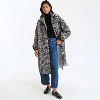 La Redoute Collections Oversized lang bedrukt maxi windjack met kap