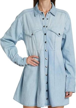 Free People Sammi Denim Mini Dress In Light Indigo