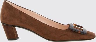 Roger Vivier D&eacute;collet&eacute; in pelle scamosciata con placca e tacco basso