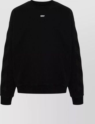 Off-white diagonal striped crewneck sweater