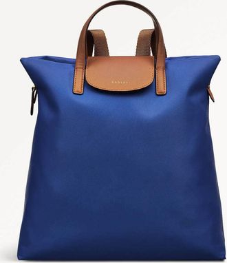 Radley London Yves Blue Medium Ziptop Backpack Pocket Essentials SS25 Radley London