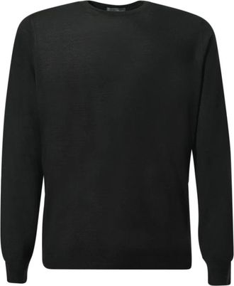 Drumohr Rondgebreide Trui - Heren - Ronde hals truien - Zwart - M - Wol - Truien & Vesten