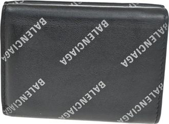 Balenciaga Pre-owned Wallets, male, Black, Size: ONE SIZE Pre-owned Vintage All-Over Logo Bi-Fold Wallet