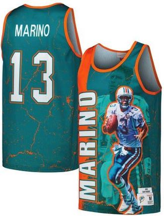 Mitchell & Ness Mens Mitchell & Ness Dan Marino Aqua Miami Dolphins 1990 Player Burst Tank Top at Nordstrom, Size Small