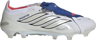 adidas Mens Predator Elite Fold Over Tongue Firm Ground Football Boots in White/Blue - Size UK 7.5