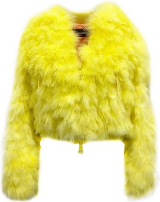 Dsquared2 Feathers Bomber Jacket - Dames - Jassen - Geel - S - Polyester - Jassen