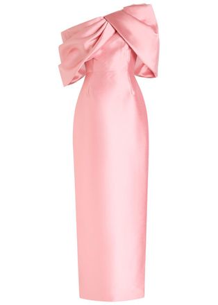 Solace London Davina One-shoulder Faille Gown - Light Pink - 12 (UK12 / M)