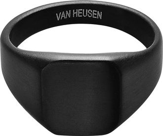 Van Heusen Mens Black Stainless Steel Signet Ring at Nordstrom Rack, Size 12