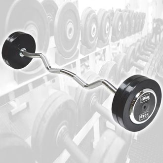 Trade Shop Trade Shop - Manubri Bilanciere Curl Curvo Ondulato Precaricato Da 20 Kg 10+10 Kg Bodysolid