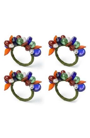 Tiramisu Forest Cluster Set of 4 Napkin Rings in Green/Blue at Nordstrom Rack