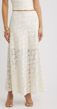 Open Edit Lace Maxi Skirt in Ivory at Nordstrom, Size Xx-Small