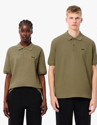 Lacoste Mens Loose Fit L.12.12 Piqu&eacute; Badge Polo Shirt - Green - Size: 32