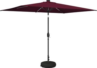 vidaXL Parasol De Jard&iacute;n Con Luces Led Y Base 200 X 300 Cm Poli&eacute;ster Vidaxl
