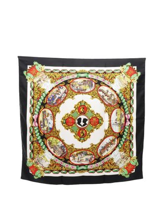 Herm&egrave;s 20th Century LEntente Cordiale Silk Scarf 90 scarves - women - Silk - One Size - White