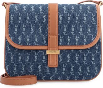 Saint Laurent Womens Denim Satchel Shoulder Bag Calf
