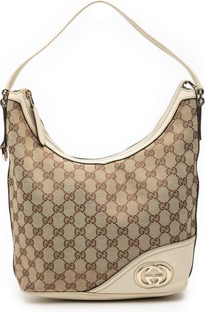 Gucci Pre-owned Womens Gg Canvas New Britt Shoulder Bag - Beige Textile - One Size