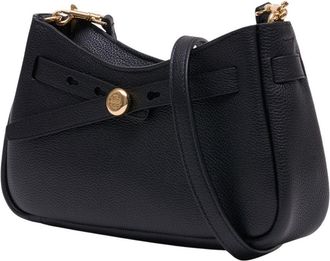Tory Burch Womens Romy Zip Top Crossbody - Tory Burch Leather Black Calfskin Bags Crossbodies