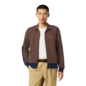 Lacoste Monogram Jacquard Zip Jacket - Heren - Trainingsjackets - Veelkleurig - S - Leer - Fitness