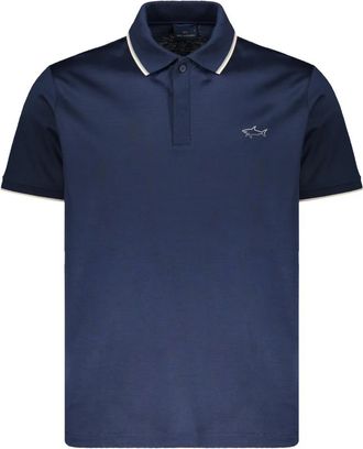 Paul & Shark Polo met Geribbelde Kraag - Heren - Polos - Blauw - XL - Katoen - Tops