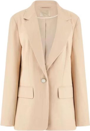 Guess Bruna Single Blazer Pinstripe - Dames - Blazers - Beige - L - Leer - Jassen