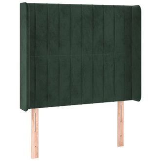 vidaXL Cabecero Con Orejas De Terciopelo Verde Oscuro 83x16x118/128 Cm Vidaxl