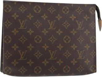 Louis Vuitton Pre-owned Clutches, female, Brown, Size: ONE SIZE Pre-owned Canvas Pouch