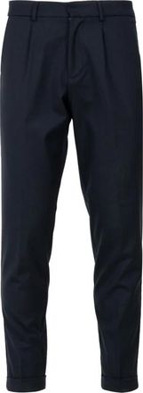 Cruna Blauwe Wollen Broek Tapered Fit - Heren - Slim Fit Broeken - Blauw - XS - Wol - Broeken