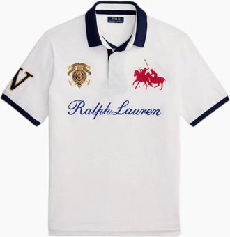 Polo Ralph Lauren Mens Polo Ralph Lauren Knit Embroidered Polo 003 White - Size: 40