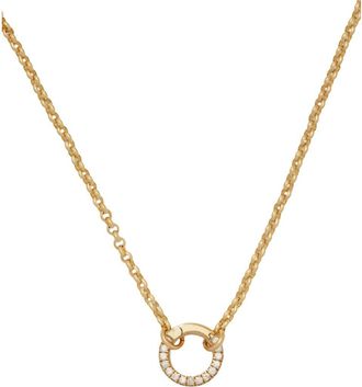 Made by Mary Rolo Charm Necklace with CZ Link Lock in Gold Filled With Cz Link Lock at Nordstrom