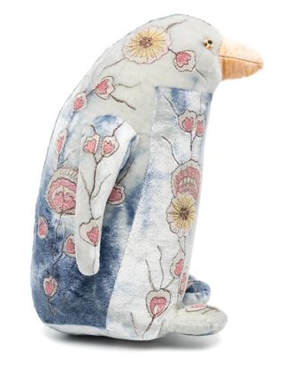 Anke Drechsel Peluche grande pinguino con ricamo - Blu