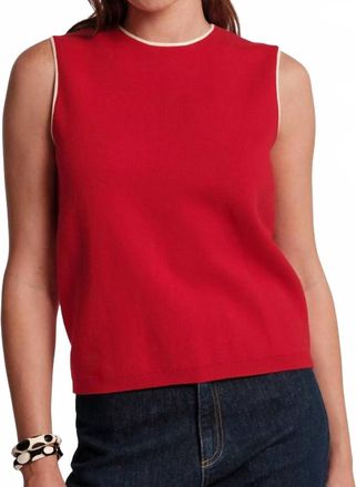 Frances Valentine Darling Shell Tank Top In Red/oyster