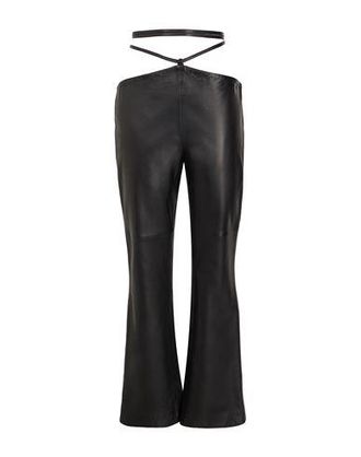 8 by YOOX LEATHER HIGH-WAIST CUT-OUT PANTS